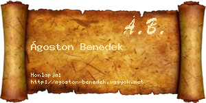Ágoston Benedek névjegykártya