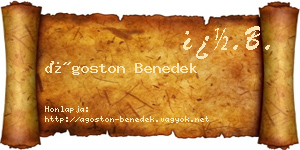 Ágoston Benedek névjegykártya